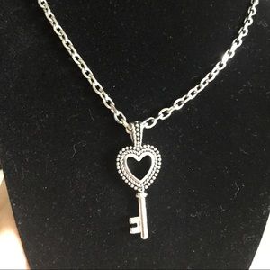 NWOT Lia Sophia key pendant stainless steel chain